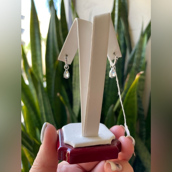 White CZ Sm 13mm Inside-out Hoops - Picture 9 of 11